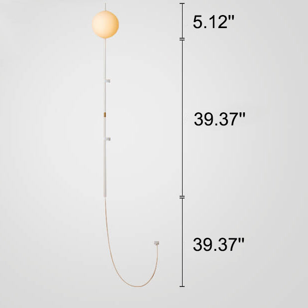 Minimalistische Lange Glazen Bol Met 1 Lichts Wandlamp