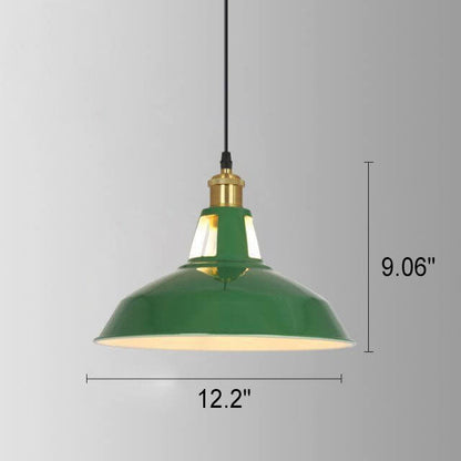 Industriële Vintage Groene Ijzeren Koepel Kegel 1-Lichts Hanglamp