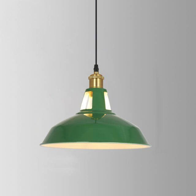 Industriële Vintage Groene Ijzeren Koepel Kegel 1-Lichts Hanglamp