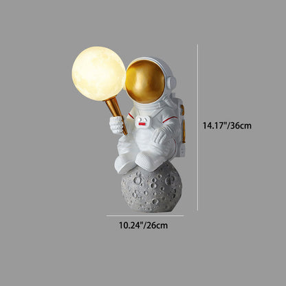 Hedendaagse Creatieve Cartoon Astronaut Hars Abs 1-Lichts Wandlamp Voor Slaapkamer