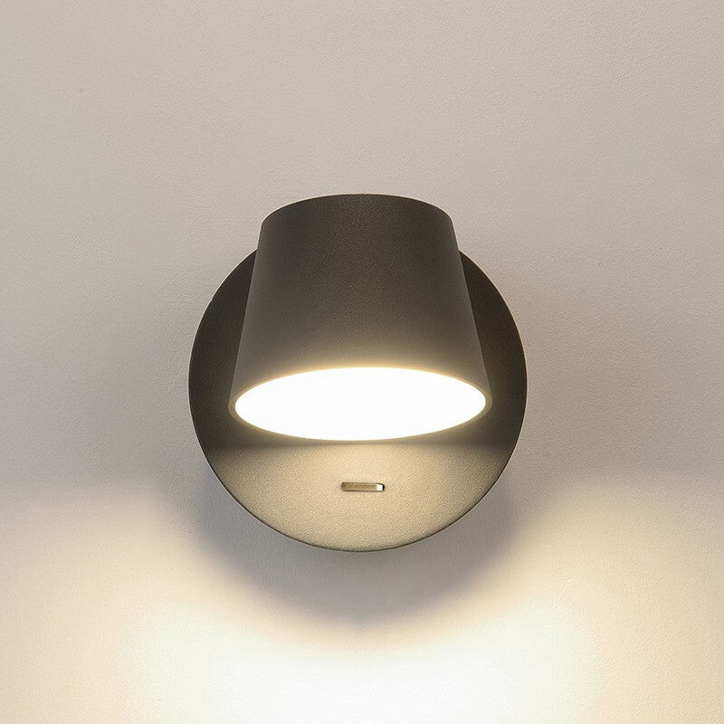 Moderne Minimalistische Koepelvormige, Gematteerde, Draaibare Aluminium Led-wandlamp Voor De Slaapkamer