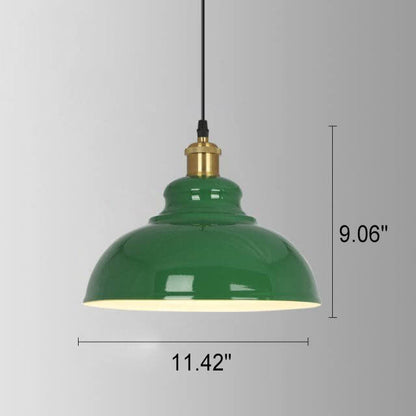 Industriële Vintage Groene Ijzeren Koepel Kegel 1-Lichts Hanglamp