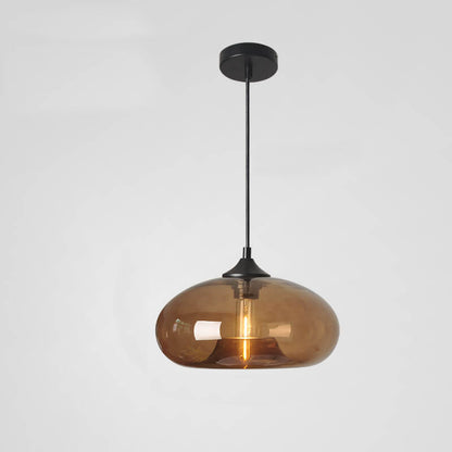 Creatieve Ovale Hanglamp Met 1 Licht Gemaakt Van Gekleurd Glas