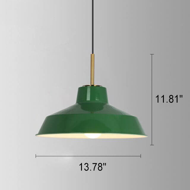 Industriële Vintage Groene Ijzeren Koepel Kegel 1-Lichts Hanglamp