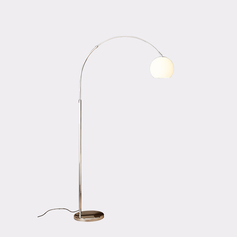 Moderne Scandinavische Glazen Ronde Kap Vishengel Ijzer 1-lichts Staande Vloerlamp Voor Woonkamer