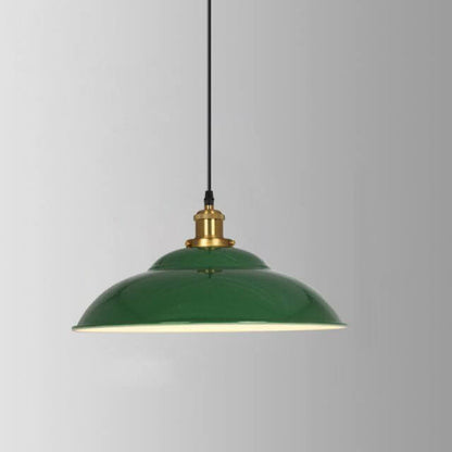 Industriële Vintage Groene Ijzeren Koepel Kegel 1-Lichts Hanglamp