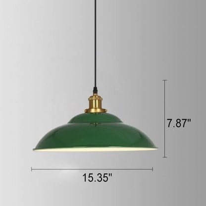 Industriële Vintage Groene Ijzeren Koepel Kegel 1-Lichts Hanglamp