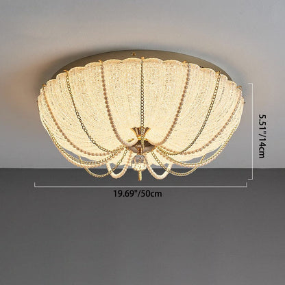 Moderne Art Deco Pompoen Half Ronde Ijzeren Kristal Led Plafondlamp Voor Slaapkamer