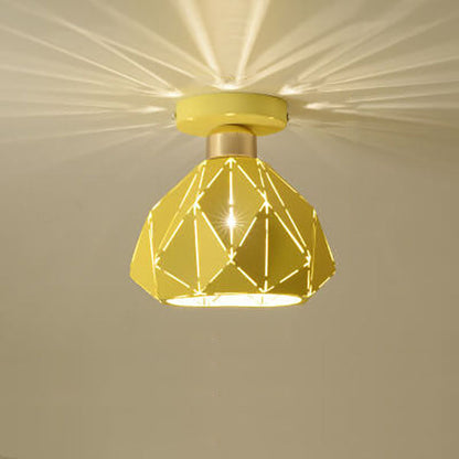 Moderne Creatieve Diamond Dome 1-Lichts Macaron Semi-Inbouw Plafondlamp