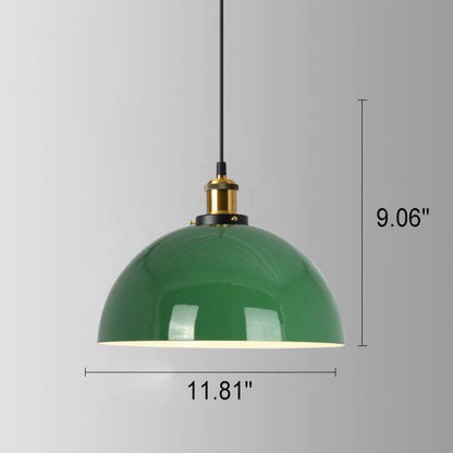 Industriële Vintage Groene Ijzeren Koepel Kegel 1-Lichts Hanglamp