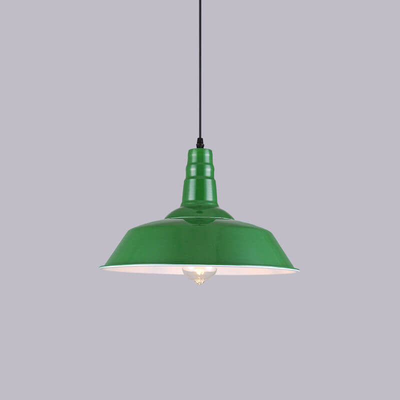 Industriële Vintage Groene Ijzeren Koepel Kegel 1-Lichts Hanglamp