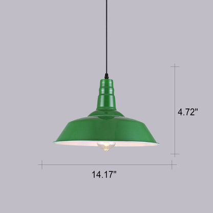 Industriële Vintage Groene Ijzeren Koepel Kegel 1-Lichts Hanglamp