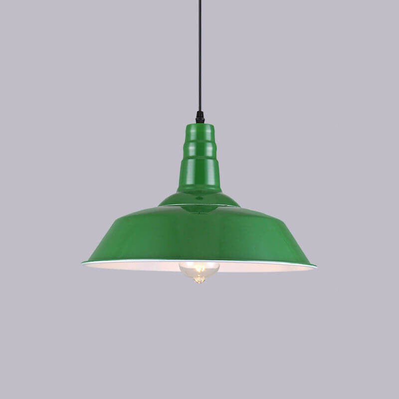 Industriële Vintage Groene Ijzeren Koepel Kegel 1-Lichts Hanglamp