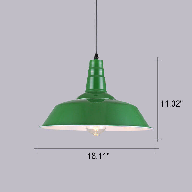 Industriële Vintage Groene Ijzeren Koepel Kegel 1-Lichts Hanglamp