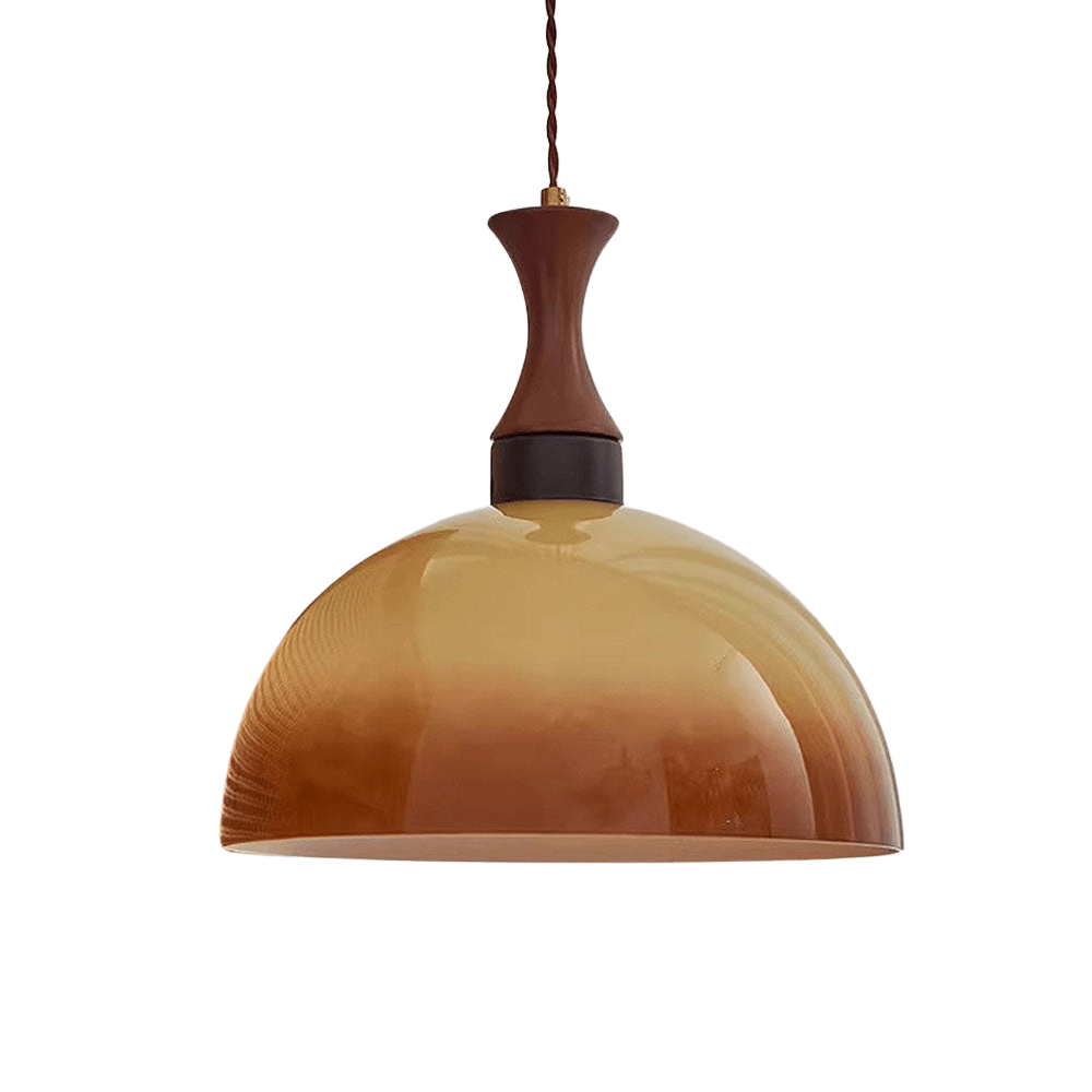 Retro Amber Glazen Boerderij Hanglamp