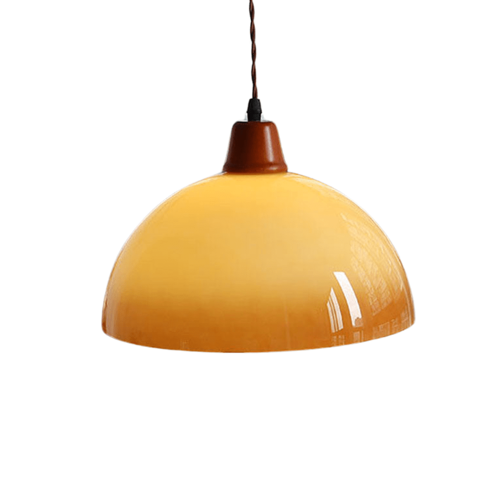 Retro Amber Glazen Boerderij Hanglamp