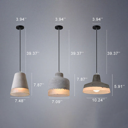 Industriële Minimalistische Grijze Hanglamp Met 1 Lamp Van Cement